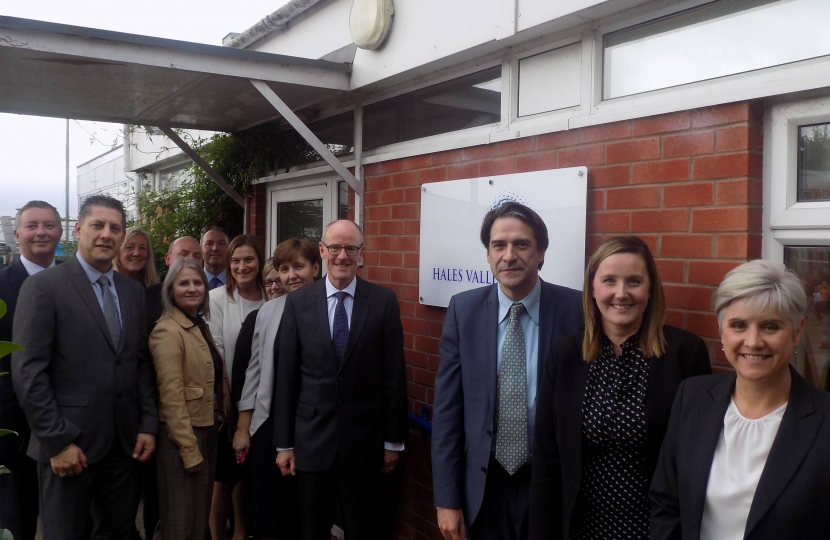 James Morris MP with Nick Gibb MP, Minister for Schools, and local headteachers