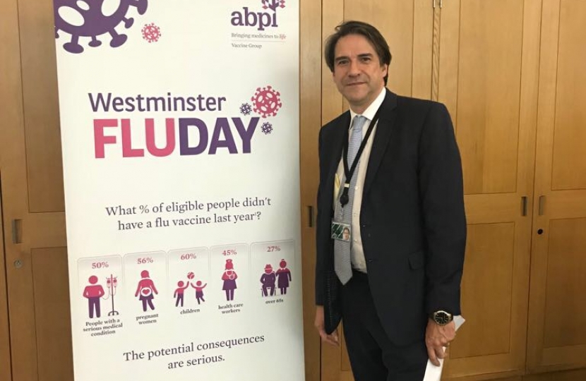 James Morris MP having his flu jab