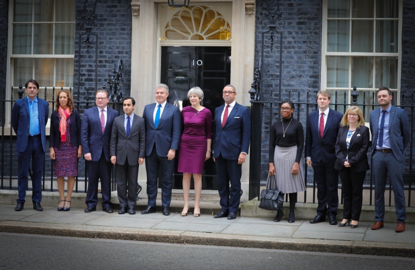 James Morris MP in Downing Street following his appointment