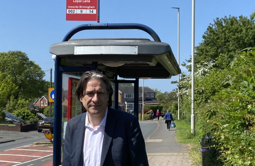 James at an 002 Bus Stop