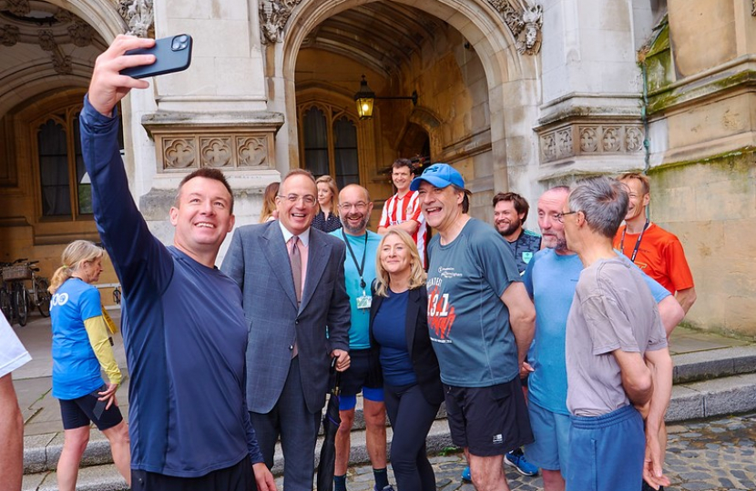 James with colleagues at the NHS75 Parkrun