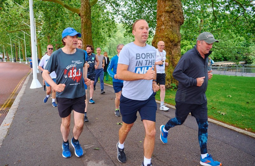 James running in the NHS75 Parkrun