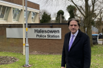 James outside Halesowen Police Station