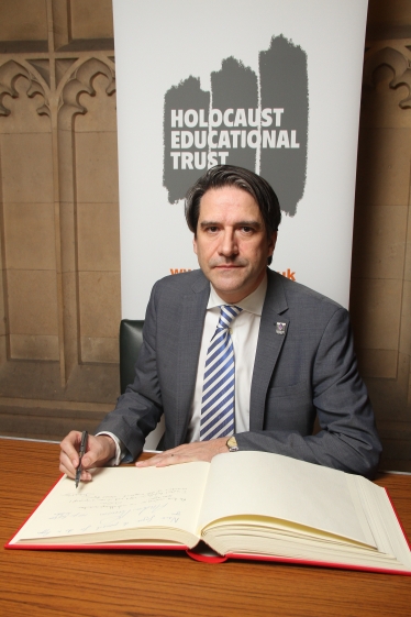 James Morris MP signs Holocaust Educational Trust Book of Commitment