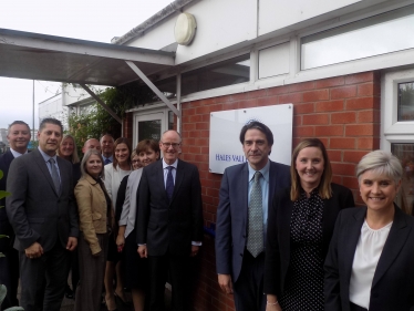 James Morris MP with Nick Gibb MP, Minister for Schools, and local headteachers