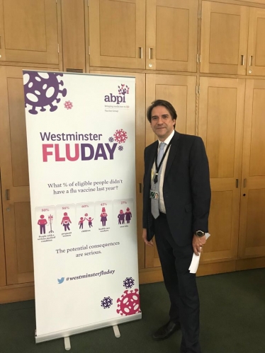 James Morris MP having his flu jab