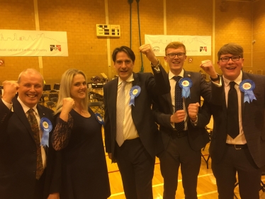 Cllr Ray Burston, Cllr Andrea Goddard, James Morris MP, Cllr Joe Roberts and Cllr Jake Cooper