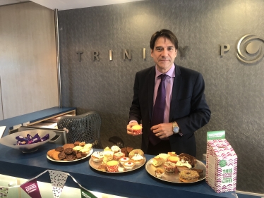 James Morris MP at a Macmillan coffee morning 