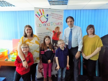 Harry Sagar, Jemma Sagar, Jessica Dutton, Sam Jennings, James Morris MP and Diane Hughes