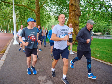 James running in the NHS75 Parkrun