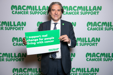 James at Macmillan's Parliamentary Coffee Morning